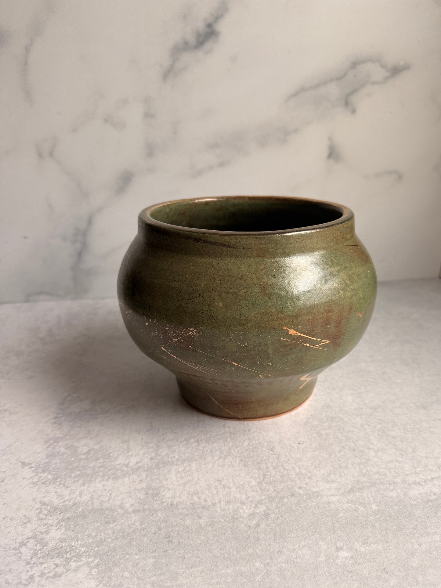 Green & 24k Gold Planter