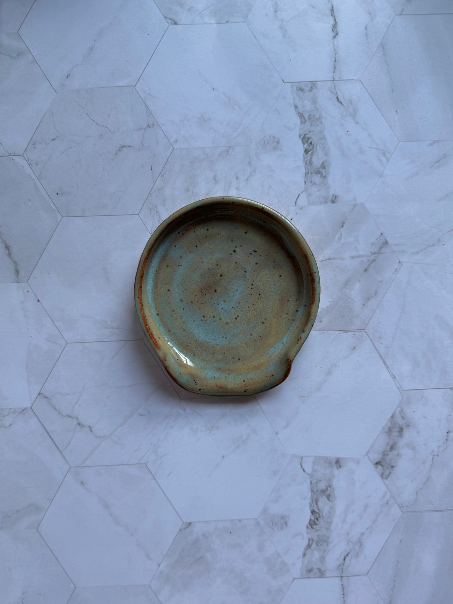 Light Blue & Beige Spoon Rest