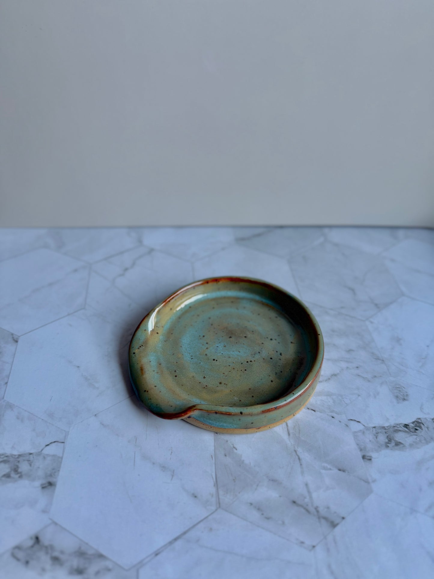 Light Blue & Beige Spoon Rest