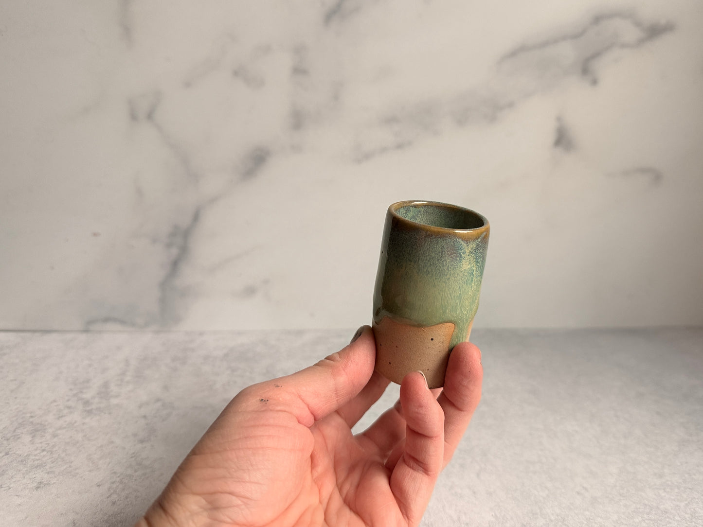 Green and Blue Shot Glass