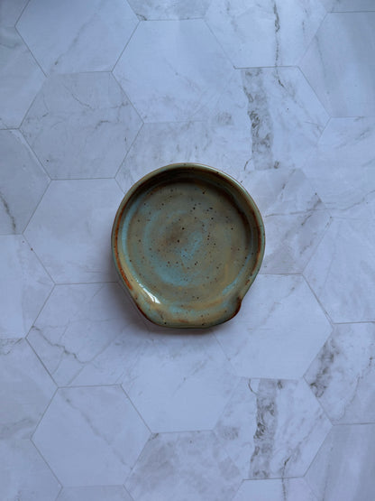 Light Blue & Beige Spoon Rest